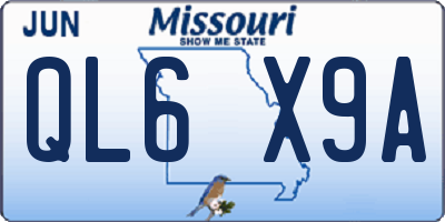 MO license plate QL6X9A