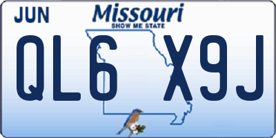 MO license plate QL6X9J