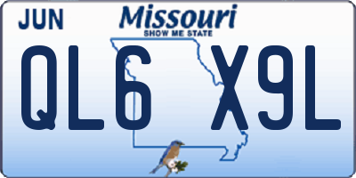 MO license plate QL6X9L