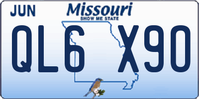 MO license plate QL6X9O