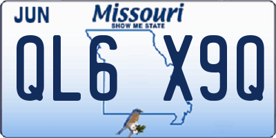 MO license plate QL6X9Q