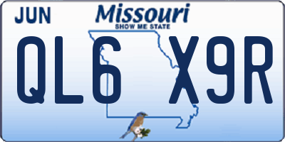 MO license plate QL6X9R
