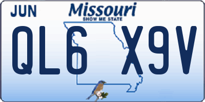 MO license plate QL6X9V