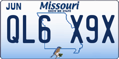 MO license plate QL6X9X