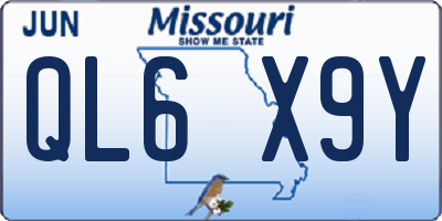 MO license plate QL6X9Y
