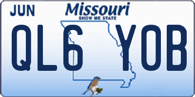 MO license plate QL6Y0B