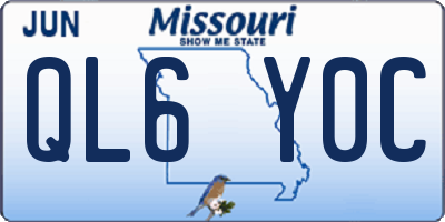 MO license plate QL6Y0C
