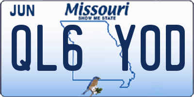 MO license plate QL6Y0D