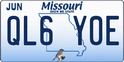 MO license plate QL6Y0E