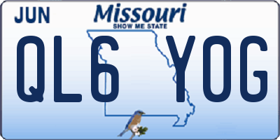 MO license plate QL6Y0G