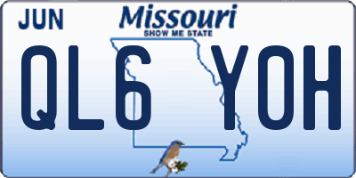 MO license plate QL6Y0H