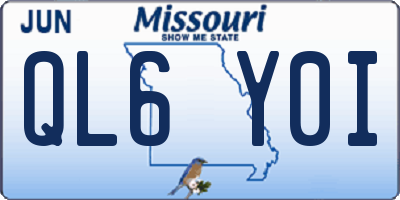 MO license plate QL6Y0I