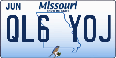 MO license plate QL6Y0J