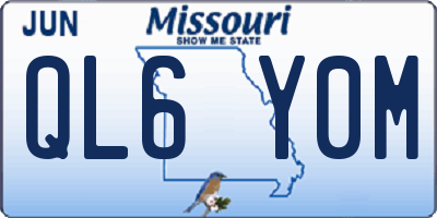 MO license plate QL6Y0M