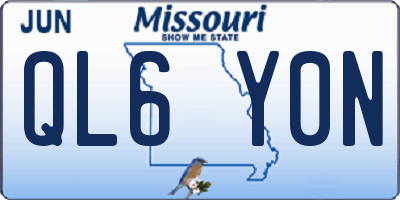 MO license plate QL6Y0N