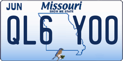 MO license plate QL6Y0O