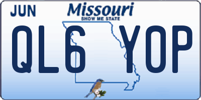 MO license plate QL6Y0P
