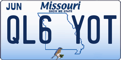 MO license plate QL6Y0T