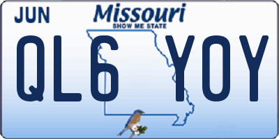 MO license plate QL6Y0Y