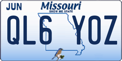 MO license plate QL6Y0Z