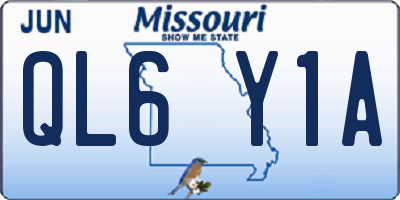 MO license plate QL6Y1A