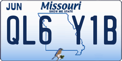 MO license plate QL6Y1B