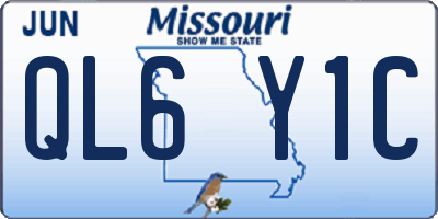 MO license plate QL6Y1C