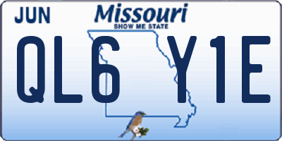 MO license plate QL6Y1E