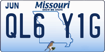 MO license plate QL6Y1G