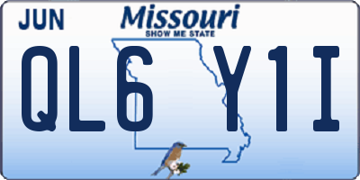 MO license plate QL6Y1I