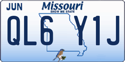 MO license plate QL6Y1J