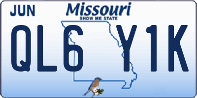 MO license plate QL6Y1K