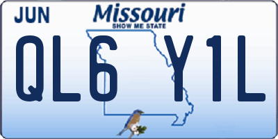 MO license plate QL6Y1L