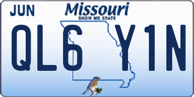 MO license plate QL6Y1N