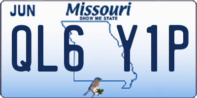 MO license plate QL6Y1P