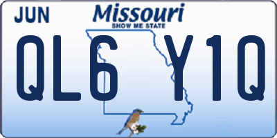 MO license plate QL6Y1Q