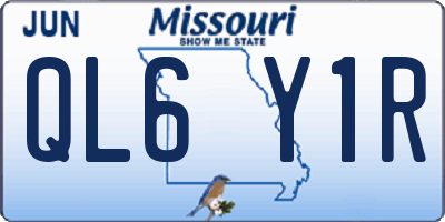 MO license plate QL6Y1R