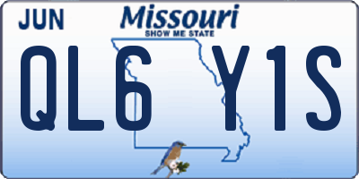 MO license plate QL6Y1S