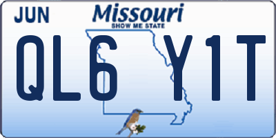 MO license plate QL6Y1T