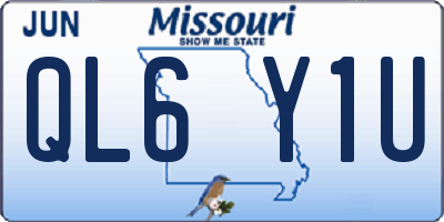 MO license plate QL6Y1U