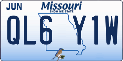 MO license plate QL6Y1W