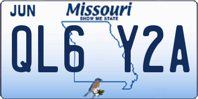 MO license plate QL6Y2A