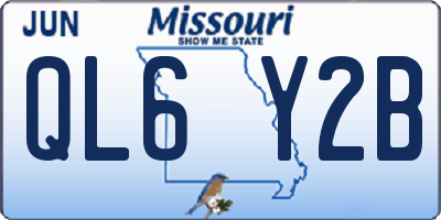 MO license plate QL6Y2B