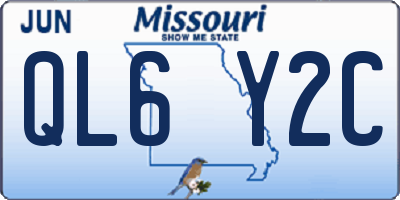 MO license plate QL6Y2C