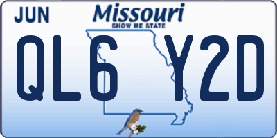 MO license plate QL6Y2D