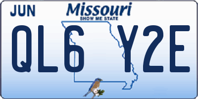MO license plate QL6Y2E