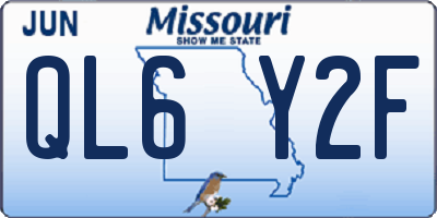 MO license plate QL6Y2F