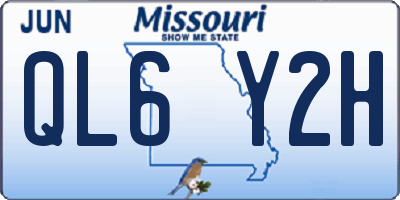 MO license plate QL6Y2H