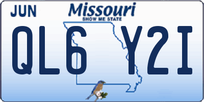 MO license plate QL6Y2I