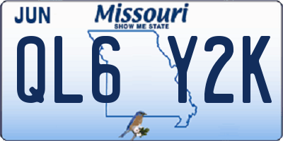MO license plate QL6Y2K